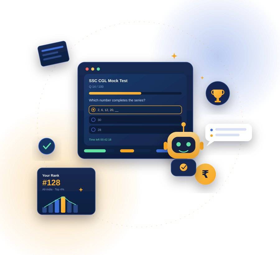 Affordamic mock test workspace with a personal AI assistant